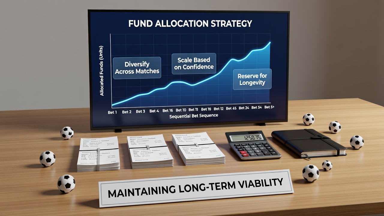 Chart displaying bankroll percentage adjustments during a multi-week football betting sequence