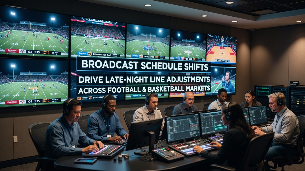 Late-night line movement patterns during broadcast delays in pro adn college sports