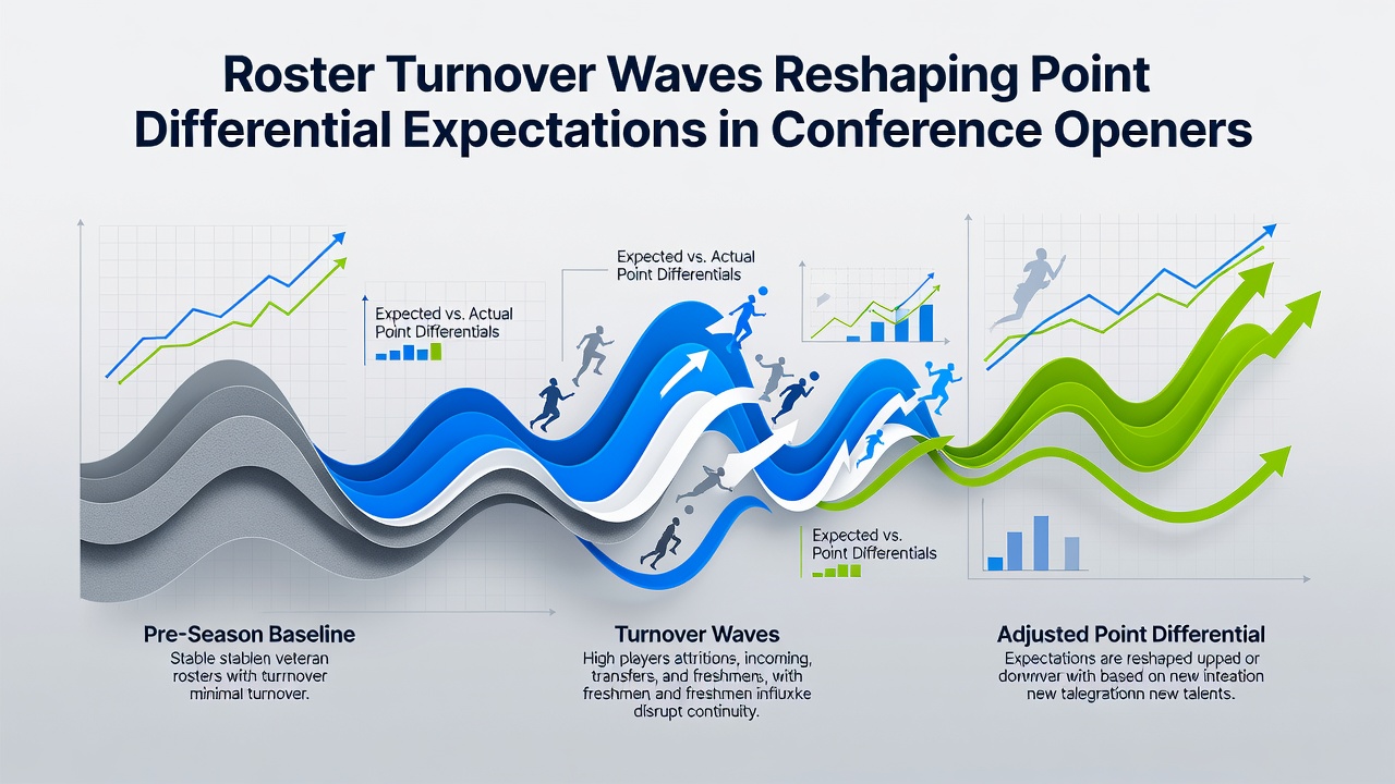 Statistical charts tracking point differential shifts after roster changes